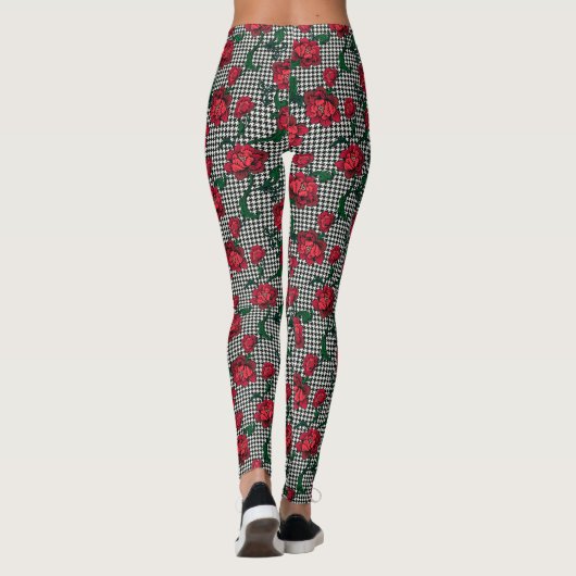 Houndstooth Flowers Leggings (Achterkant)