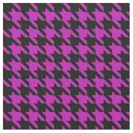 Houndstooth fuchsia and black stof