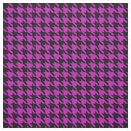 Houndstooth fuchsia and black stof