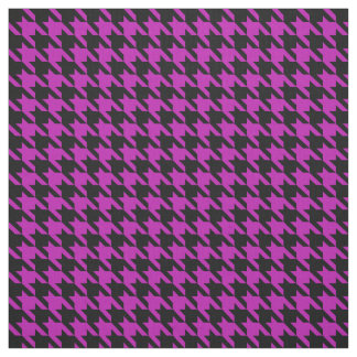 Houndstooth fuchsia and black stof