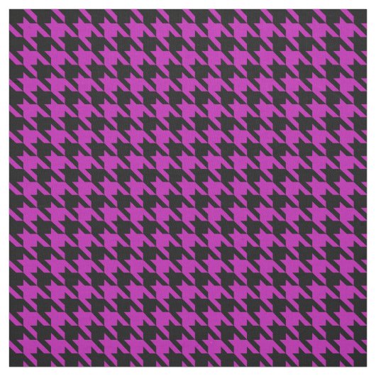 Houndstooth fuchsia and black stof (Swatch)