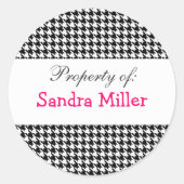 Houndstooth gepersonaliseerd label (Voorkant)