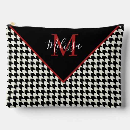 Houndstooth-gepersonaliseerde canvas tas (Voorkant)