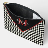 Houndstooth-gepersonaliseerde canvas tas (Open)