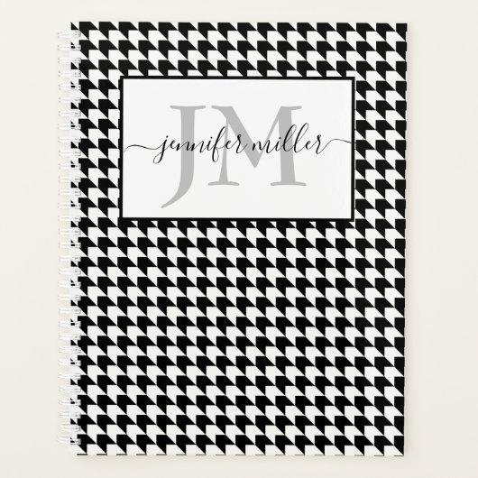 Houndstooth gepersonaliseerde planner (Voorkant)