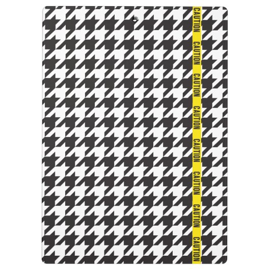 Houndstooth Gewikkeld in Voorzichtigheid Klembord (Achterkant)