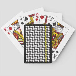 Houndstooth Gewikkeld in Voorzichtigheid Pokerkaarten