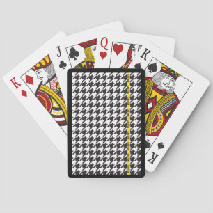 Houndstooth Gewikkeld in Voorzichtigheid Pokerkaarten