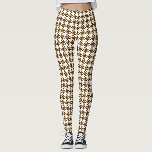 Houndstooth Giraffe Fur Pattern Leggings (Voorkant)