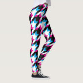 Houndstooth Glitch Blue en Roze Leggings (Rechts)