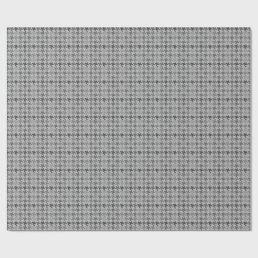Houndstooth Gray Tweed Cadeaupapier (Vlak)