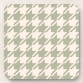 Houndstooth Green+Cream LG Patroon Bier Onderzetter (Voorkant)