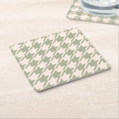 Houndstooth Green+Cream LG Patroon Kartonnen Onderzetters (Schuin)