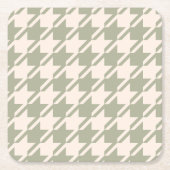 Houndstooth Green+Cream LG Patroon Kartonnen Onderzetters (Voorkant)