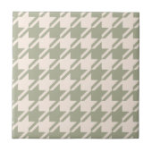 Houndstooth Green+Cream LG Patroon Tegeltje (Voorkant)