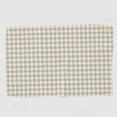 Houndstooth Green+Cream Pattern Golfhanddoek (Horizontaal)