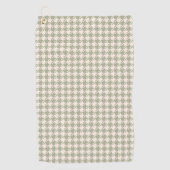 Houndstooth Green+Cream Pattern Golfhanddoek (Voorkant)