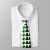 Houndstooth Green en Black Toned Pattern Stropdas (Gebonden)