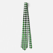 Houndstooth Green en Black Toned Pattern Stropdas (Voorkant)