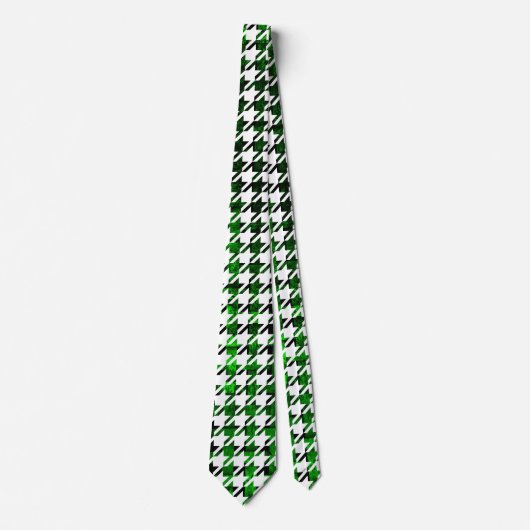 Houndstooth Green en Black Toned Pattern Stropdas (Voorkant)