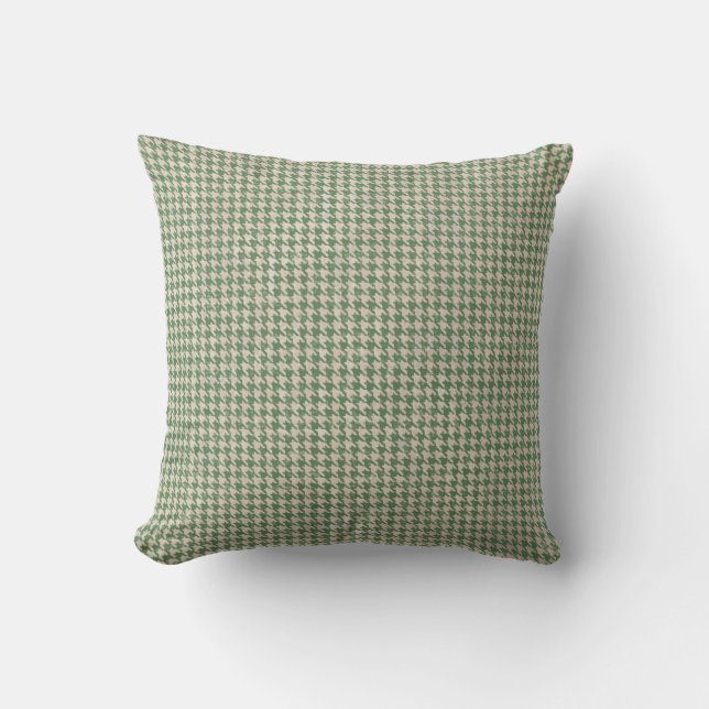 Houndstooth Green Pattern Kussen (Voorkant)