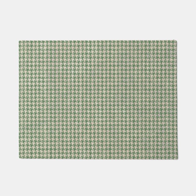 Houndstooth groen patroon deurmat (Voorkant)
