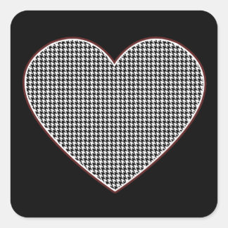 Houndstooth Hart (Tuscaloosa, Alabama) Vierkante Sticker