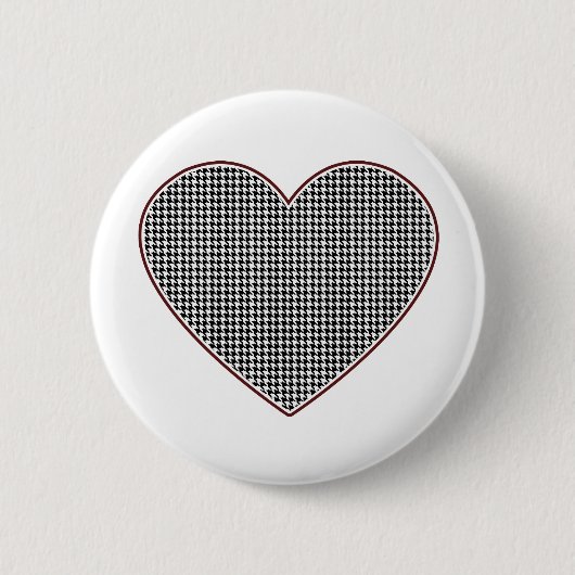 Houndstooth Heart (Tocaloosa, Alabama) Ronde Button 5,7 Cm (Voorkant)