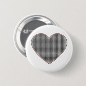 Houndstooth Heart (Tocaloosa, Alabama) Ronde Button 5,7 Cm (Voorkant /achterkant)