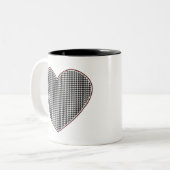 Houndstooth Heart (Tocaloosa, Alabama) Tweekleurige Koffiemok (Voorkant links)