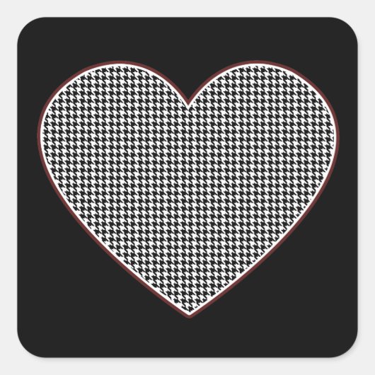Houndstooth Heart (Tuscaloosa, Alabama) Vierkante Sticker (Voorkant)