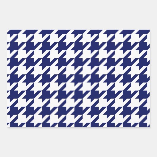 Houndstooth, Herringbone, Dot DIY-kleuren WhBlue Inpakpapier Vel (Voorkant)