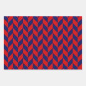 Houndstooth, Herringbone, Stippen DIY Kleuren Rood Inpakpapier Vel (Voorkant 2)