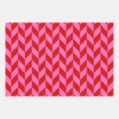 Houndstooth, Herringbone, Stippen DIY Kleuren Rood Inpakpapier Vel (Voorkant 2)
