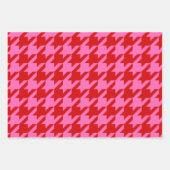 Houndstooth, Herringbone, Stippen DIY Kleuren Rood Inpakpapier Vel (Voorkant)