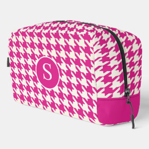 Houndstooth Hot Pink & White Toilettas Toilettasje