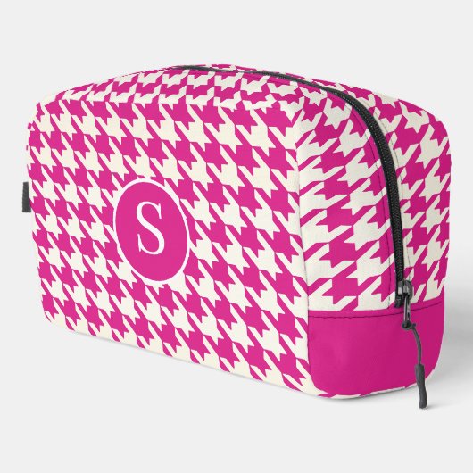 Houndstooth Hot Pink & White Toilettas Toilettasje (Rechterhoek)