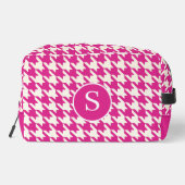 Houndstooth Hot Pink & White Toilettas Toilettasje (Achterkant)
