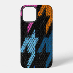 Houndstooth: imitatie van ruwe canvas. iPhone 12 hoesje