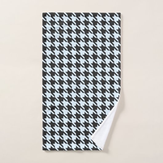 Houndstooth in zwart & [aangepaste kleur] bad handdoek (Handdoek)