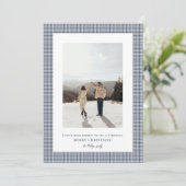 Houndstooth-jas fotolijstje feestdagenkaart (Staand voorkant)