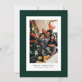 Houndstooth-kerstfotokaart Feestdagenkaart