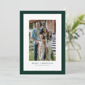Houndstooth klassiek kerstgroen feestdagenkaart (Staand voorkant)