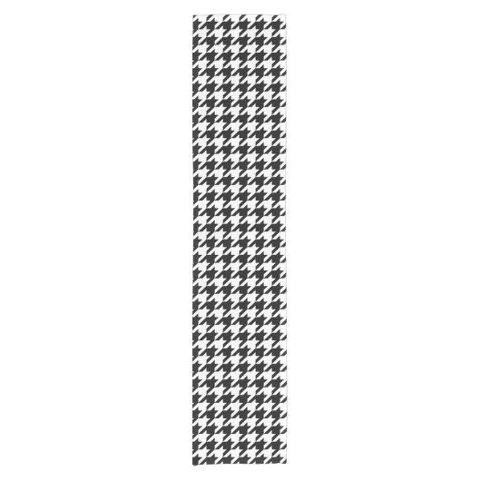 Houndstooth klassiek wevingspatroon korte tafelloper (Voorkant)