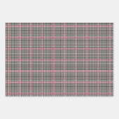 Houndstooth klassieke vakantie zwarte rode coördin inpakpapier vel (Voorkant)