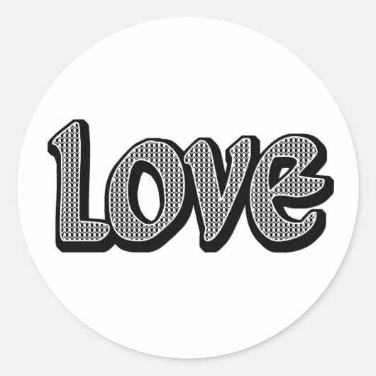 Houndstooth kleine liefde ronde sticker (Voorkant)