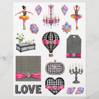 Houndstooth Kunst Scrapbook Papier Uitknipsels
