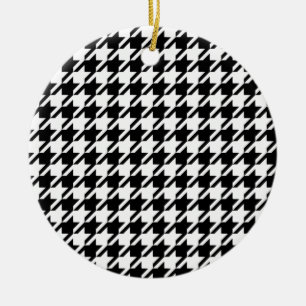 Houndstooth Large Classic Patroon Keramisch Ornament