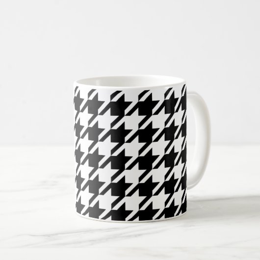Houndstooth Large Classic Pattern Coffee Mok (Voorkant rechts)
