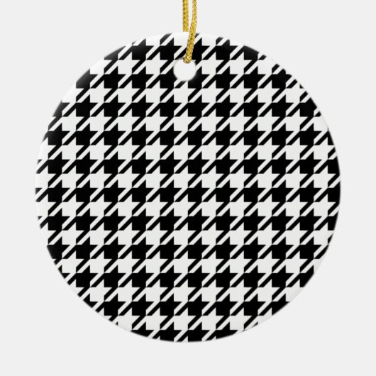 Houndstooth Large Classic Pattern Keramisch Ornament (Voorkant)